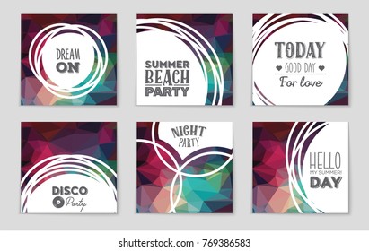 Abstract vector layout background set. For art template design, list, front page, mockup brochure theme style, banner, idea, cover, booklet, print, flyer, book, blank, card, ad, sign, sheet, a4