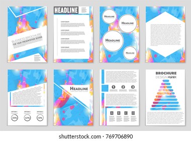 Abstract vector layout background set. For art template design, list, front page, mockup brochure theme style, banner, idea, cover, booklet, print, flyer, book, blank, card, ad, sign, sheet, a4