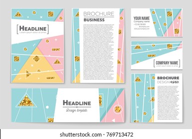 Abstract vector layout background set. For art template design, list, front page, mockup brochure theme style, banner, idea, cover, booklet, print, flyer, book, blank, card, ad, sign, sheet, a4