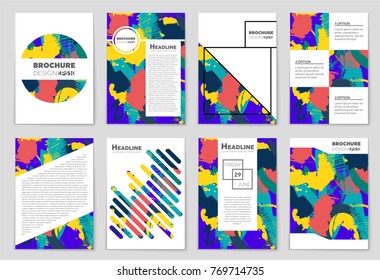 Abstract vector layout background set. For art template design, list, front page, mockup brochure theme style, banner, idea, cover, booklet, print, flyer, book, blank, card, ad, sign, sheet, a4