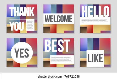 Abstract vector layout background set. For art template design, list, front page, mockup brochure theme style, banner, idea, cover, booklet, print, flyer, book, blank, card, ad, sign, sheet, a4