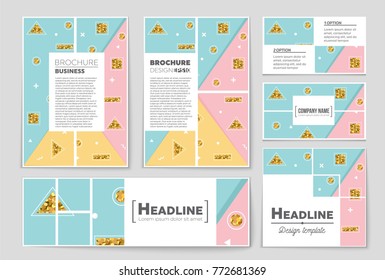 Abstract vector layout background set. For art template design, list, front page, mockup brochure theme style, banner, idea, cover, booklet, print, flyer, book, blank, card, ad, sign, sheet, a4