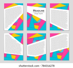Abstract vector layout background set. For art template design, list, front page, mockup brochure theme style, banner, idea, cover, booklet, print, flyer, book, blank, card, ad, sign, sheet,, a4.