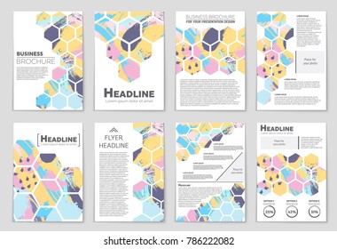 Abstract vector layout background set. For art template design, list, front page, mockup brochure theme style, banner, idea, cover, booklet, print, flyer, book, blank, card, ad, sign, sheet, a4