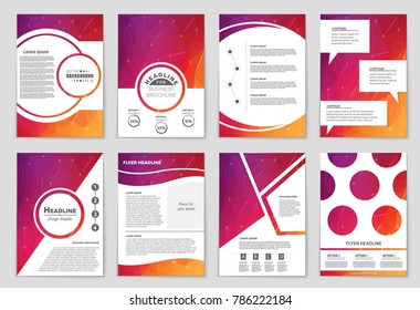 Abstract vector layout background set. For art template design, list, front page, mockup brochure theme style, banner, idea, cover, booklet, print, flyer, book, blank, card, ad, sign, sheet, a4
