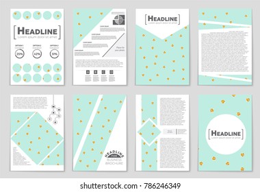 Abstract vector layout background set. For art template design, list, front page, mockup brochure theme style, banner, idea, cover, booklet, print, flyer, book, blank, card, ad, sign, sheet, a4