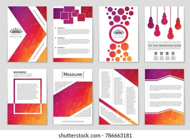 Abstract vector layout background set. For art template design, list, front page, mockup brochure theme style, banner, idea, cover, booklet, print, flyer, book, blank, card, ad, sign, sheet, a4