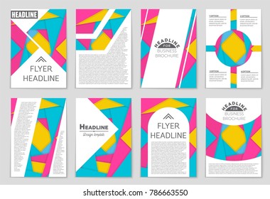 Abstract vector layout background set. For art template design, list, front page, mockup brochure theme style, banner, idea, cover, booklet, print, flyer, book, blank, card, ad, sign, sheet,, a4.