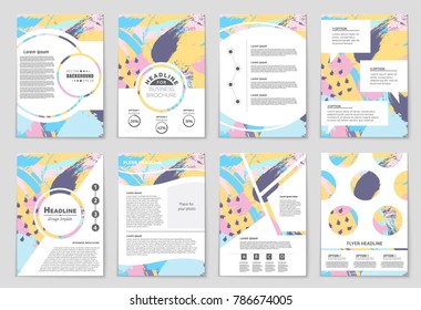 Abstract vector layout background set. For art template design, list, front page, mockup brochure theme style, banner, idea, cover, booklet, print, flyer, book, blank, card, ad, sign, sheet, a4