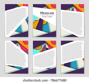 Abstract vector layout background set. For art template design, list, front page, mockup brochure theme style, banner, idea, cover, booklet, print, flyer, book, blank, card, ad, sign, sheet,, a4.