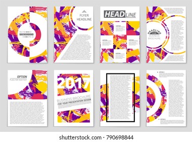 Abstract vector layout background set. For art template design, list, front page, mockup brochure theme style, banner, idea, cover, booklet, print, flyer, book, blank, card, ad, sign, sheet, a4