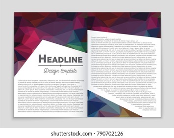 Abstract vector layout background set. For art template design, list, front page, mockup brochure theme style, banner, idea, cover, booklet, print, flyer, book, blank, card, ad, sign, sheet, a4