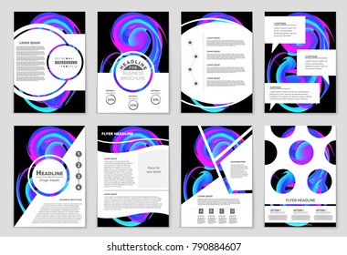 Abstract vector layout background set. For art template design, list, front page, mockup brochure theme style, banner, idea, cover, booklet, print, flyer, book, blank, card, ad, sign, sheet, a4