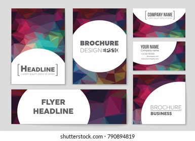 Abstract vector layout background set. For art template design, list, front page, mockup brochure theme style, banner, idea, cover, booklet, print, flyer, book, blank, card, ad, sign, sheet, a4