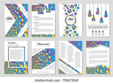 Abstract vector layout background set. For art template design, list, front page, mockup brochure theme style, banner, idea, cover, booklet, print, flyer, book, blank, card, ad, sign, sheet, a4