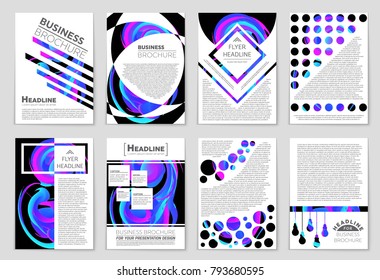 Abstract vector layout background set. For art template design, list, front page, mockup brochure theme style, banner, idea, cover, booklet, print, flyer, book, blank, card, ad, sign, sheet, a4