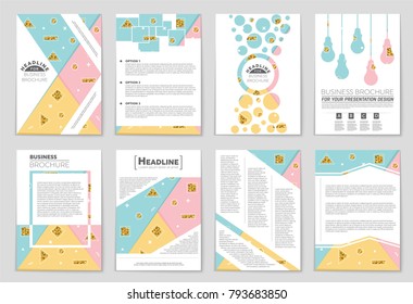 Abstract vector layout background set. For art template design, list, front page, mockup brochure theme style, banner, idea, cover, booklet, print, flyer, book, blank, card, ad, sign, sheet, a4