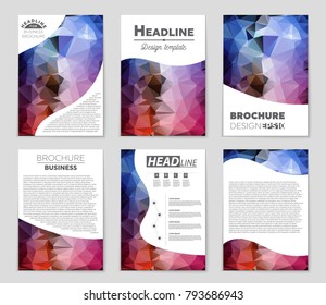 Abstract vector layout background set. For art template design, list, front page, mockup brochure theme style, banner, idea, cover, booklet, print, flyer, book, blank, card, ad, sign, sheet, a4