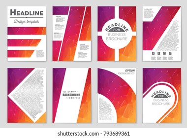 Abstract vector layout background set. For art template design, list, front page, mockup brochure theme style, banner, idea, cover, booklet, print, flyer, book, blank, card, ad, sign, sheet, a4