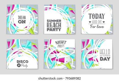 Abstract vector layout background set. For art template design, list, front page, mockup brochure theme style, banner, idea, cover, booklet, print, flyer, book, blank, card, ad, sign, sheet, a4.