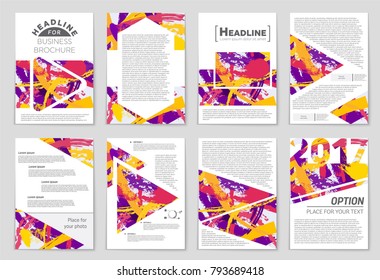 Abstract vector layout background set. For art template design, list, front page, mockup brochure theme style, banner, idea, cover, booklet, print, flyer, book, blank, card, ad, sign, sheet, a4