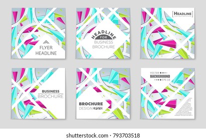 Abstract vector layout background set. For art template design, list, front page, mockup brochure theme style, banner, idea, cover, booklet, print, flyer, book, blank, card, ad, sign, sheet, a4.