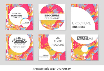 Abstract vector layout background set. For art template design, list, front page, mockup brochure theme style, banner, idea, cover, booklet, print, flyer, book, blank, card, ad, sign, sheet, a4