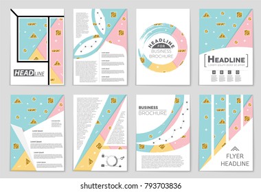 Abstract vector layout background set. For art template design, list, front page, mockup brochure theme style, banner, idea, cover, booklet, print, flyer, book, blank, card, ad, sign, sheet, a4