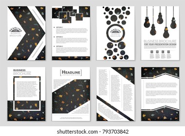 Abstract vector layout background set. For art template design, list, front page, mockup brochure theme style, banner, idea, cover, booklet, print, flyer, book, blank, card, ad, sign, sheet, a4