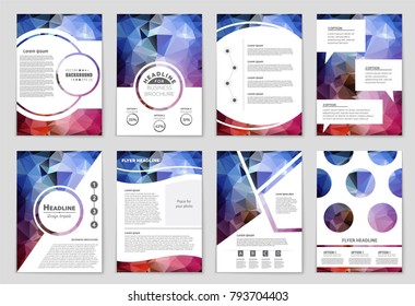 Abstract vector layout background set. For art template design, list, front page, mockup brochure theme style, banner, idea, cover, booklet, print, flyer, book, blank, card, ad, sign, sheet, a4