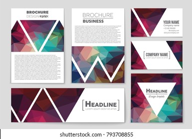 Abstract vector layout background set. For art template design, list, front page, mockup brochure theme style, banner, idea, cover, booklet, print, flyer, book, blank, card, ad, sign, sheet, a4