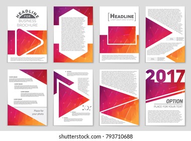 Abstract vector layout background set. For art template design, list, front page, mockup brochure theme style, banner, idea, cover, booklet, print, flyer, book, blank, card, ad, sign, sheet, a4