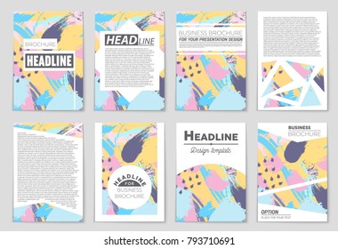 Abstract vector layout background set. For art template design, list, front page, mockup brochure theme style, banner, idea, cover, booklet, print, flyer, book, blank, card, ad, sign, sheet, a4