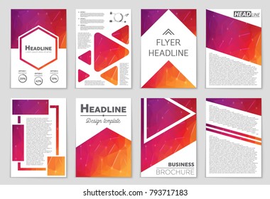 Abstract vector layout background set. For art template design, list, front page, mockup brochure theme style, banner, idea, cover, booklet, print, flyer, book, blank, card, ad, sign, sheet, a4
