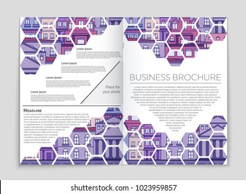 Abstract vector layout house background set. For art template design, list, page, mockup brochure theme style, banner, idea, cover, booklet, print, flyer, book, blank, card, ad, sign, sheet, flyer, a4