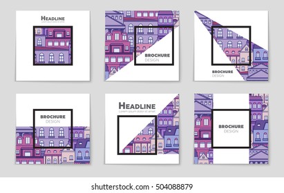 Abstract vector layout house background set. For art template design, list, page, mockup brochure theme style, banner, idea, cover, booklet, print, flyer, book, blank, card, ad, sign, sheet, flyer, a4