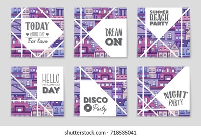 Abstract vector layout house background set. For art template design, list, page, mockup brochure theme style, banner, idea, cover, booklet, print, flyer, book, blank, card, ad, sign, sheet, flyer, a4