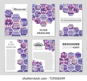 Abstract vector layout house background set. For art template design, list, page, mockup brochure theme style, banner, idea, cover, booklet, print, flyer, book, blank, card, ad, sign, sheet, flyer, a4