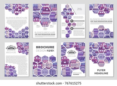 Abstract vector layout house background set. For art template design, list, page, mockup brochure theme style, banner, idea, cover, booklet, print, book, blank, card, ad, sign, sheet, flyer, a4