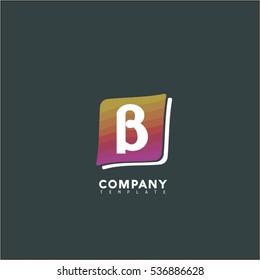 Abstract Vector Letter B Design Template. Creative Concept Icon. Colorful Square Logo.