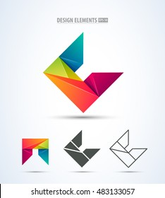 Abstract vector letter C logo icon design template elements set. Logo elements set.