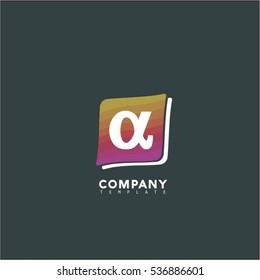 Abstract Vector Letter A Design Template. Creative Concept Icon. Colorful Square Logo.