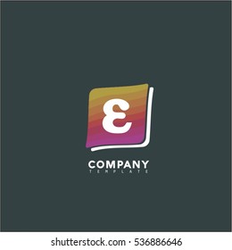 Abstract Vector Letter E Design Template. Creative Concept Icon. Colorful Square Logo.