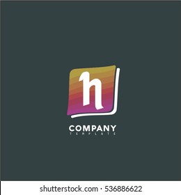 Abstract Vector Letter H Design Template. Creative Concept Icon. Colorful Square Logo.