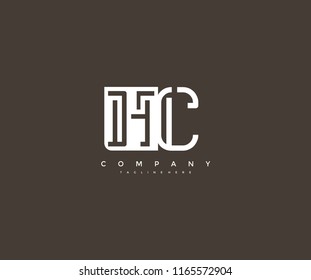 Abstract Vector Letter HC Linked Modern Monogram Logo