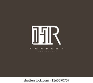 Letra abstracta vectorial HR Logotipo de monograma moderno vinculado