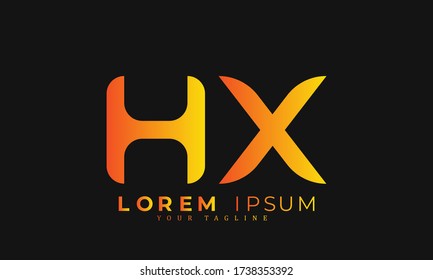 Abstract Vector Letter HX XH OR H X Linked Modern Monogram Logo
