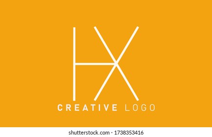 Abstract Vector Letter HX XH OR H X Linked Modern Monogram Logo
