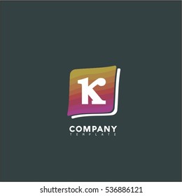 Abstract Vector Letter K Design Template. Creative Concept Icon. Colorful Square Logo.