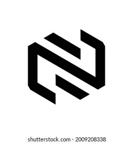 Vector Resumen, Logo De La Letra N.
